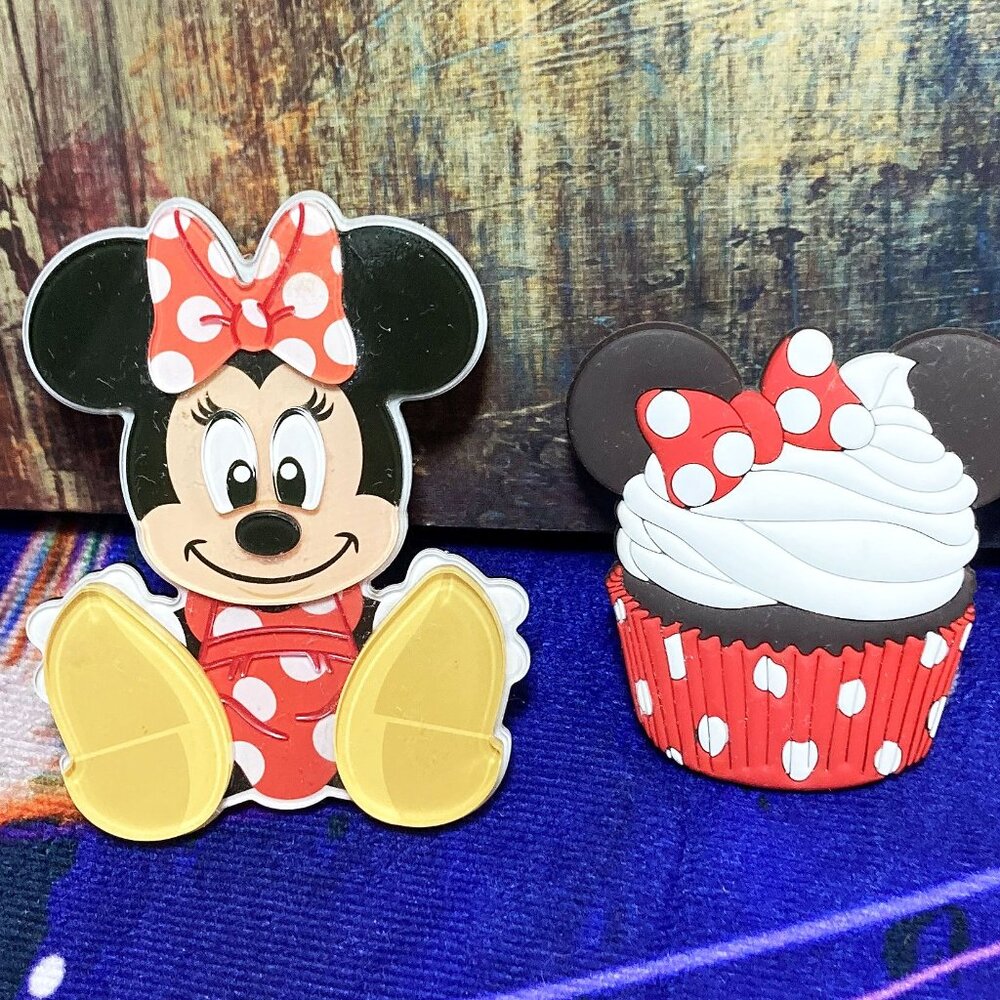 OFFICIAL DISNEYLAND MAGNETS MINNIE MOUSE & DISNEY MINNIE CUPCAKE